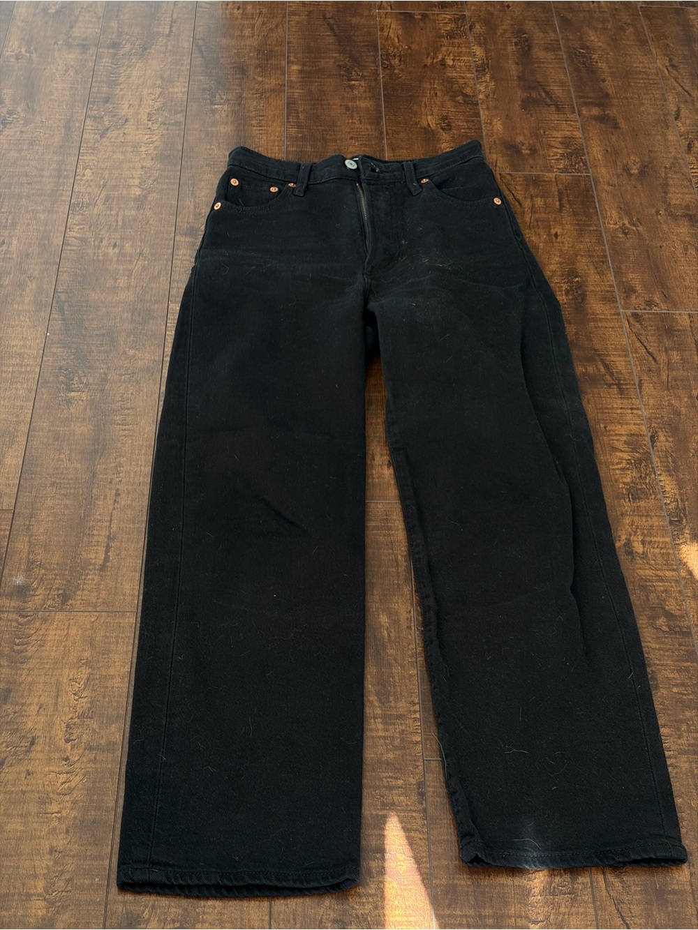 Levi's Black Rib Cage Straight Ankle Jeans